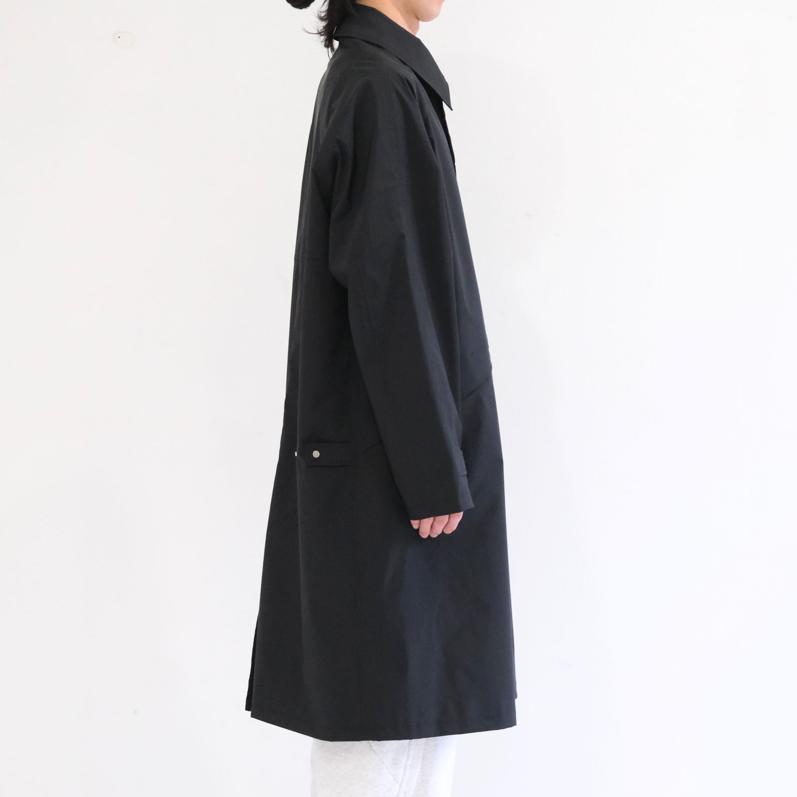 WATER RESISTANT WOOL BALMACAAN COAT（BLACK）