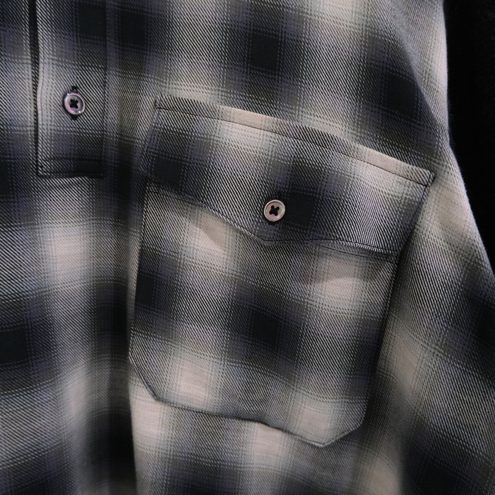 OMBRE CHECK PULLOVER KNIT SHIRTS ‐Cotton / Yak & Wool‐ / ニットシャツ / ニット / シャツ / プルオーバー /  オンブレチェック / Check