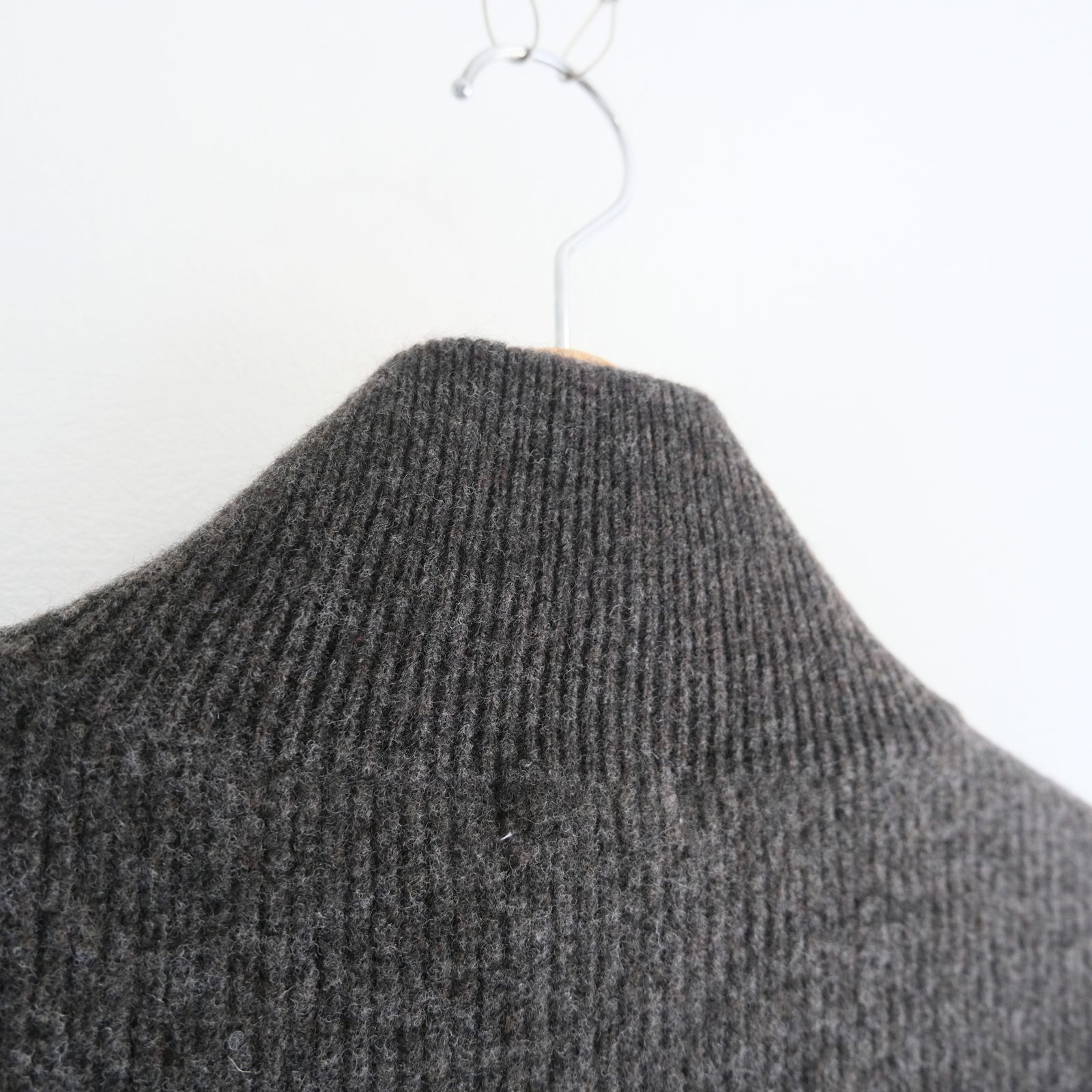 YAK / WOOL RIB DRIVERS KNIT（C.GREY）