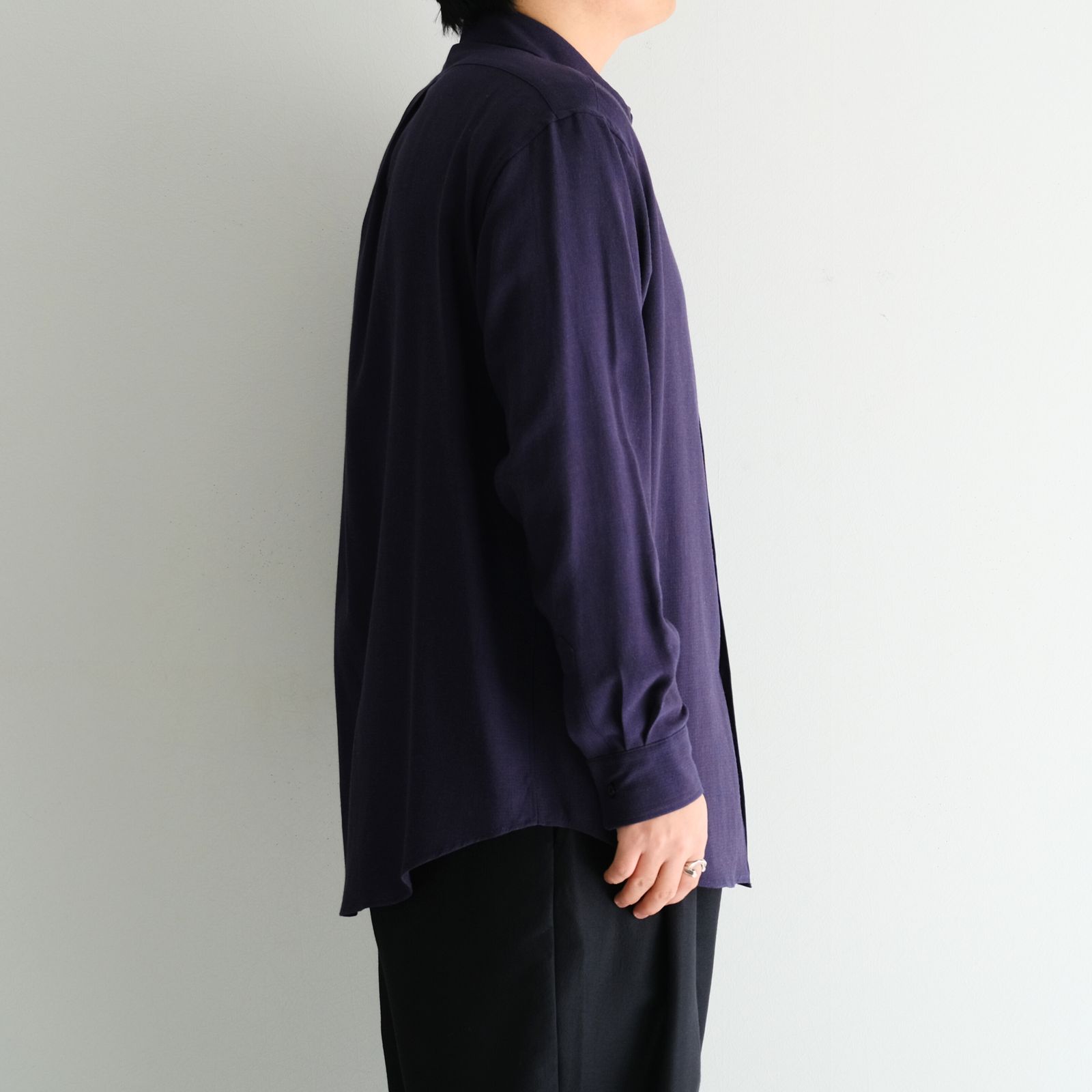 RAYON LINEN CHECK SHIRT / レーヨンリネンチェックシャツ（BLUE / BROWN）