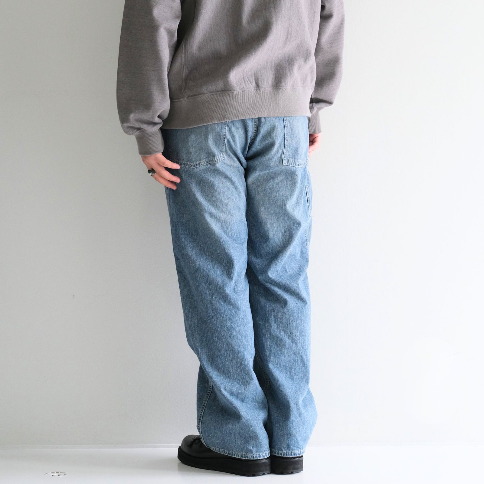 VINTAGE FADED LIGHT DENIM PAINTER PANTS / ヴィンテージフェードライトデニムペインターパンツ（FADED BLUE）