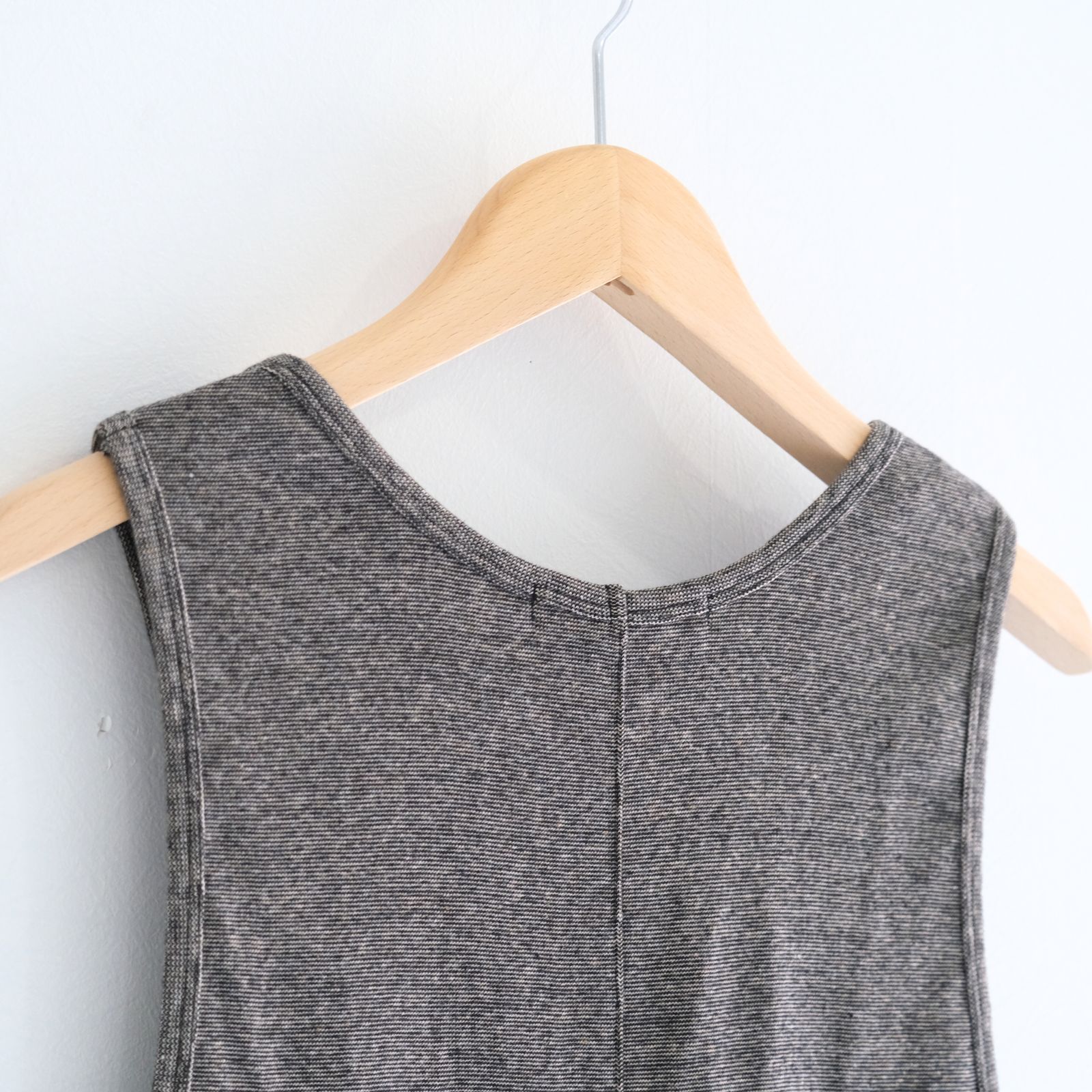 RIB TANK TOP - Mixed “UNSTAINED” yarn - / タンクトップ / BLACK