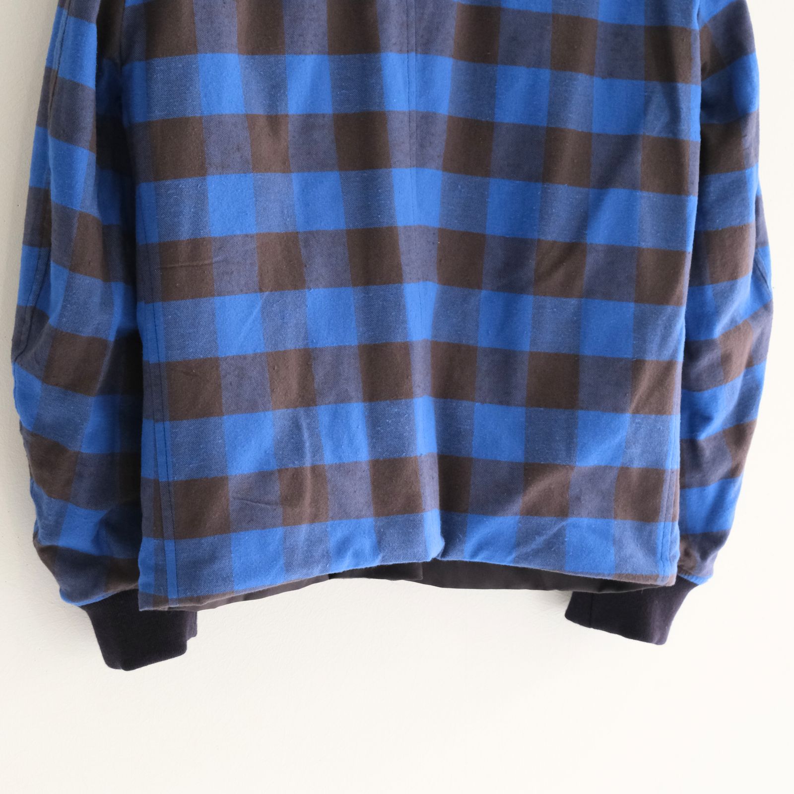 REVERSIBLE BLOUSON ‐Wool /Cotton slub Buffalo check‐ / ジャケット / ブルゾン / リバーシブル / プリマロフト / Navy・Blue