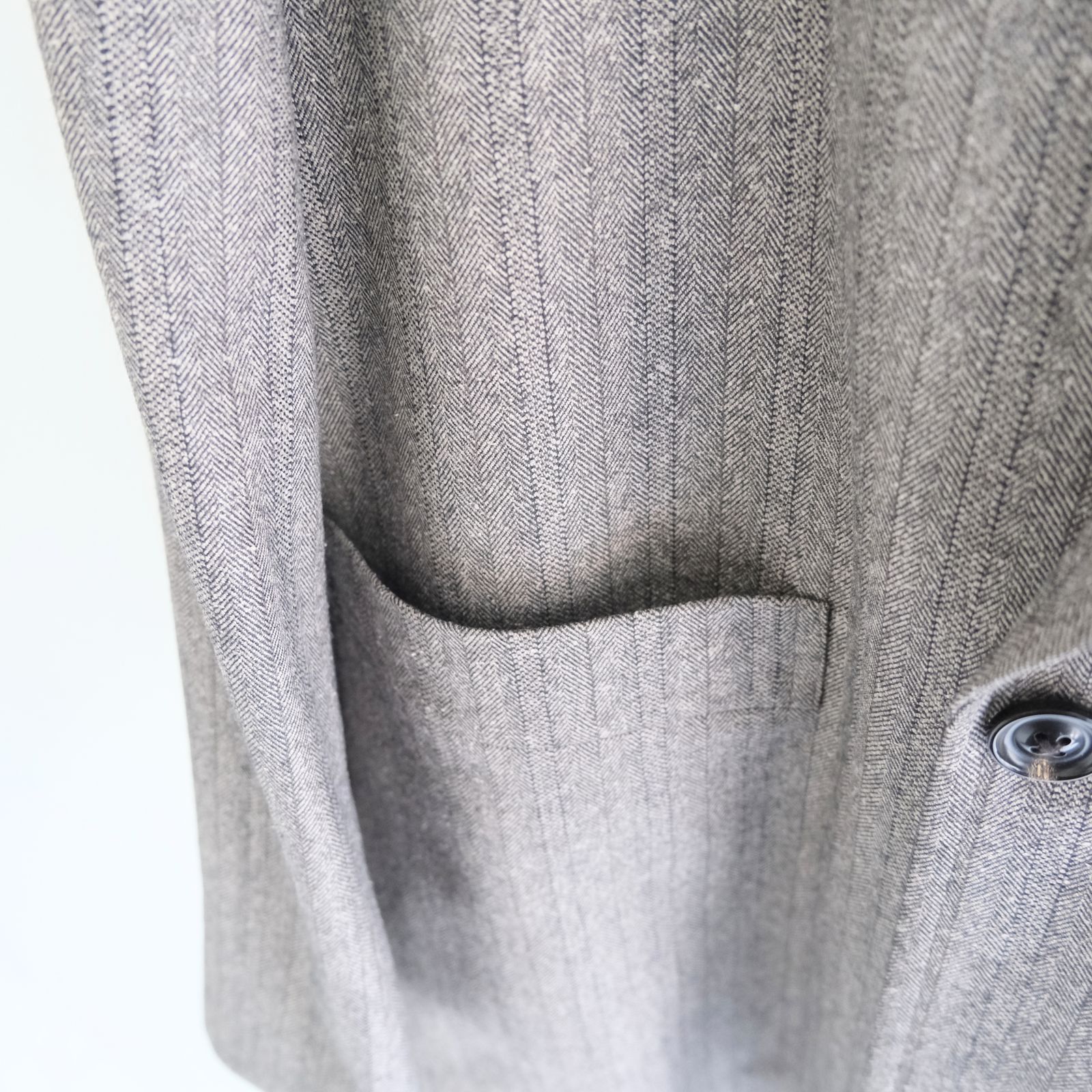 【残り1点】W/S HERRINGBONE STRIPE DB JKT（TAUPE GREY）