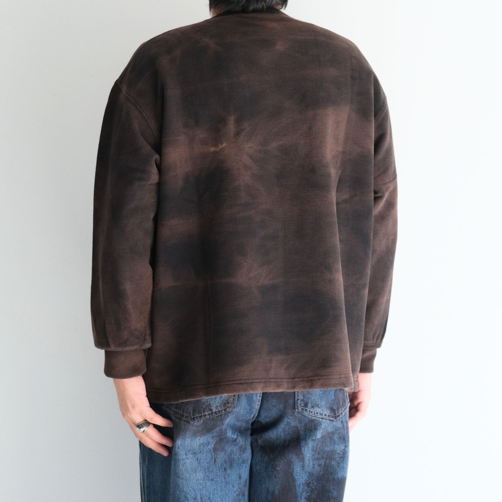 Reimagined Newsboy Fleece-Lined Sweatshirt / スウェット / Bleached Black
