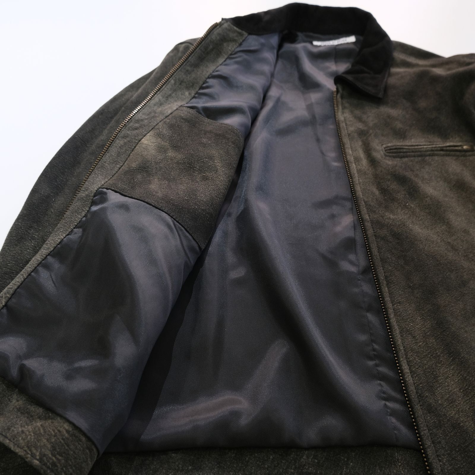 LEATHER DETROITJACKET ‐Goat suede Antique finish‐ / レザージャケット / ゴートレザー / アンティーク加工 / Black