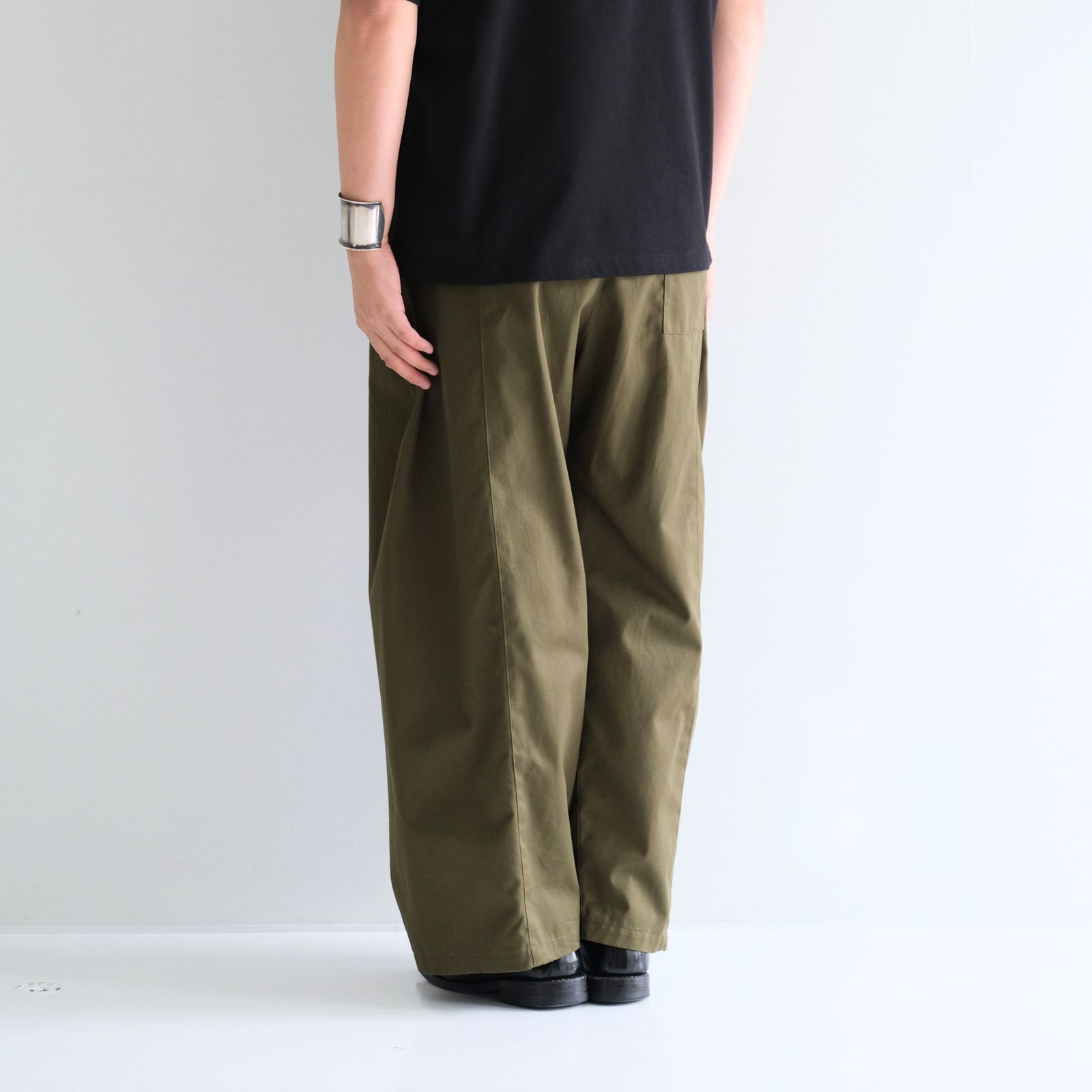 SAGE NATION ブラック ボックスプリーツパンツ sage NATION | BOX PLEAT TROUSERS – session