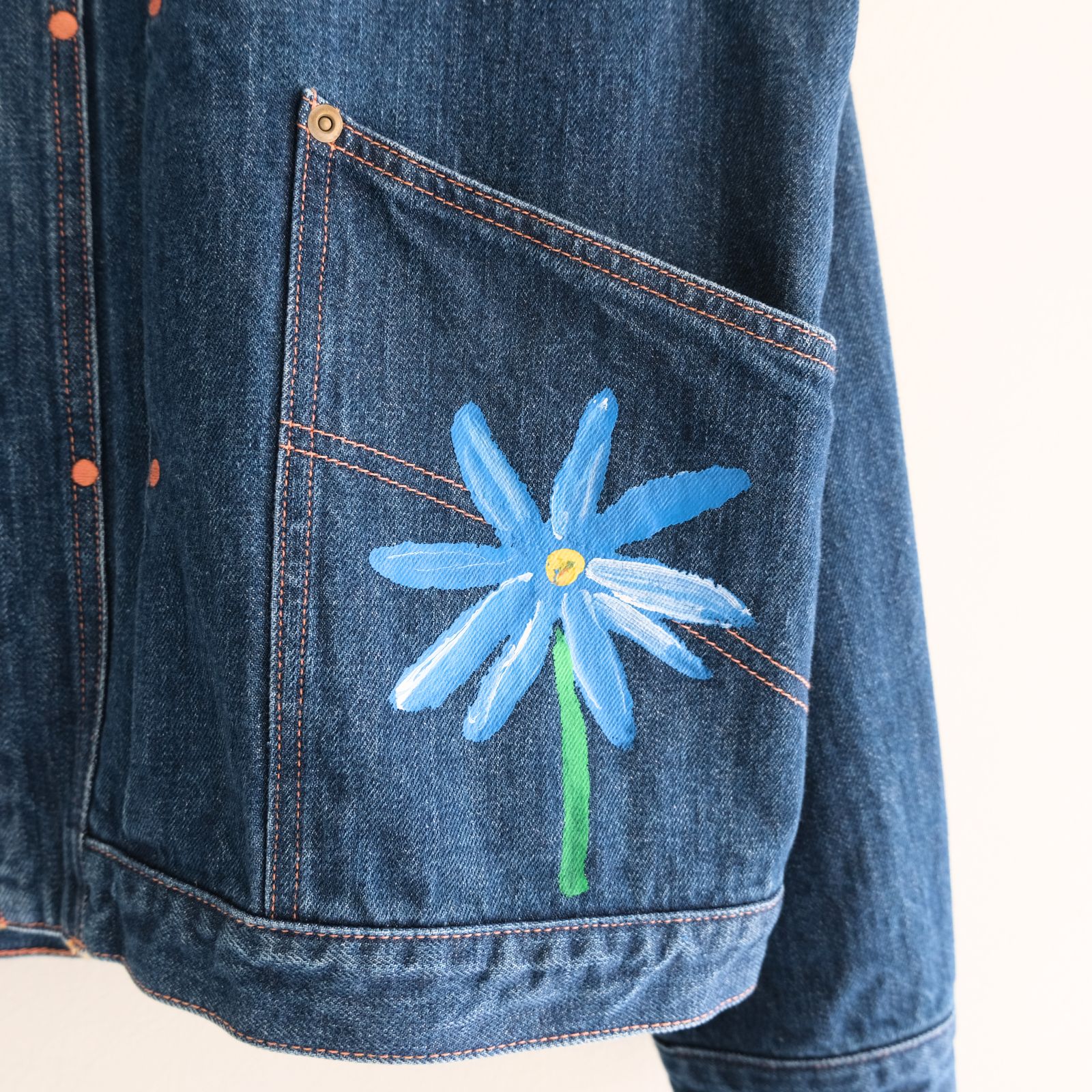 "ROEBUCK" Type-50s Hand Painted Jacket feat. MIO YAMAMOTO / 「ROEBUCK」タイプ50s ハンドペイントジャケット feat. ミオ ヤマモト（BLUE）