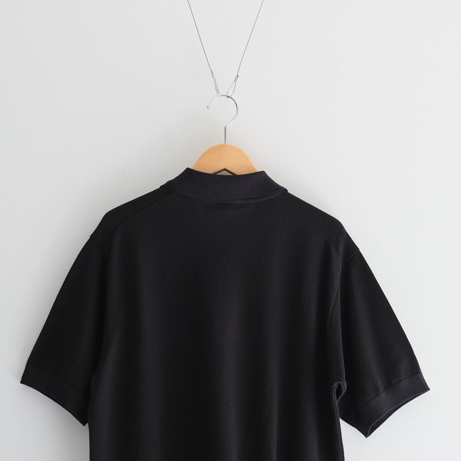 TWISTED COTTON KNIT P/S / シャツ / ポロシャツ / ニット / コットン / BLACK