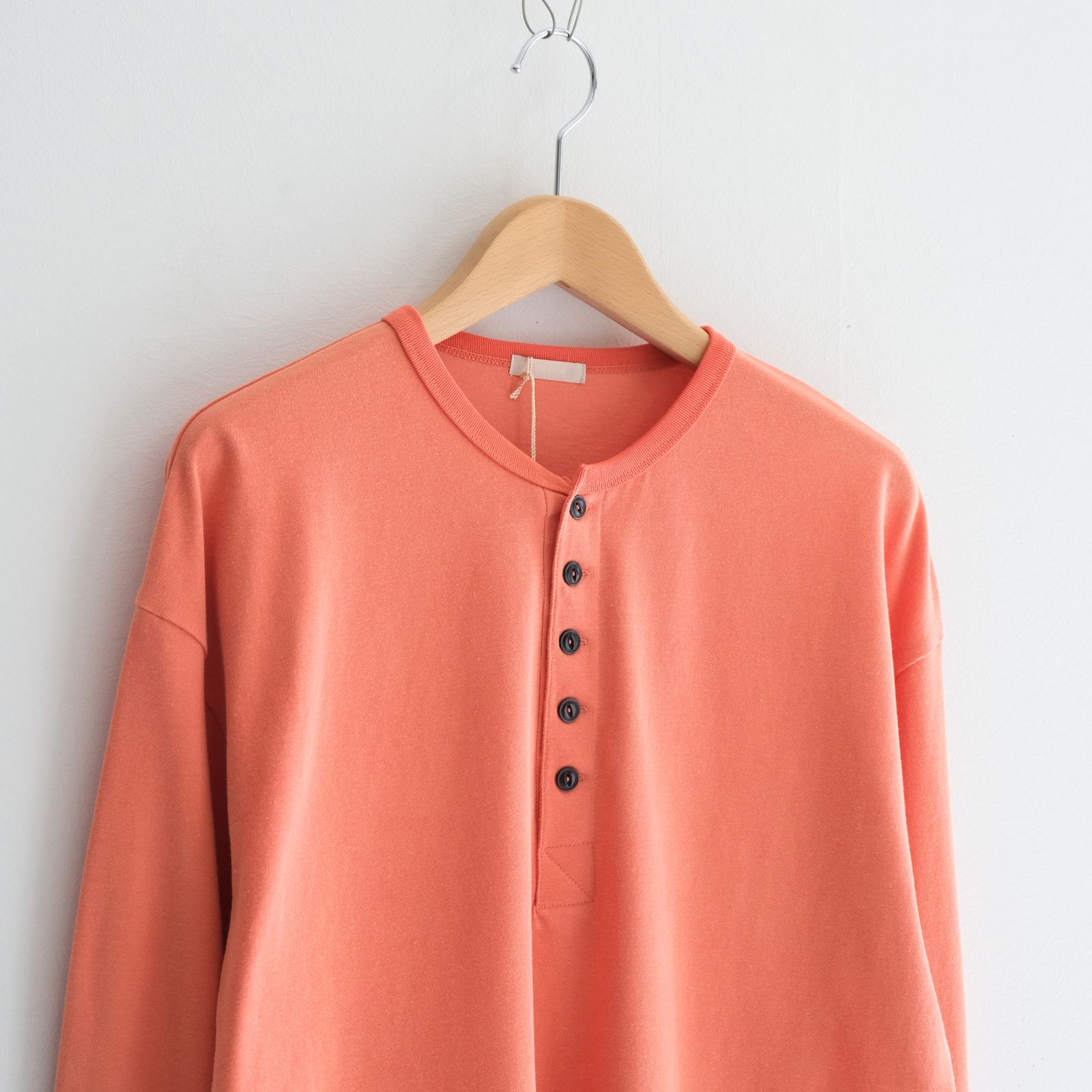 FADED TWIST TENJIKU HENLEY-NECK TOP / ヘンリーネック / ロンT / ORANGE