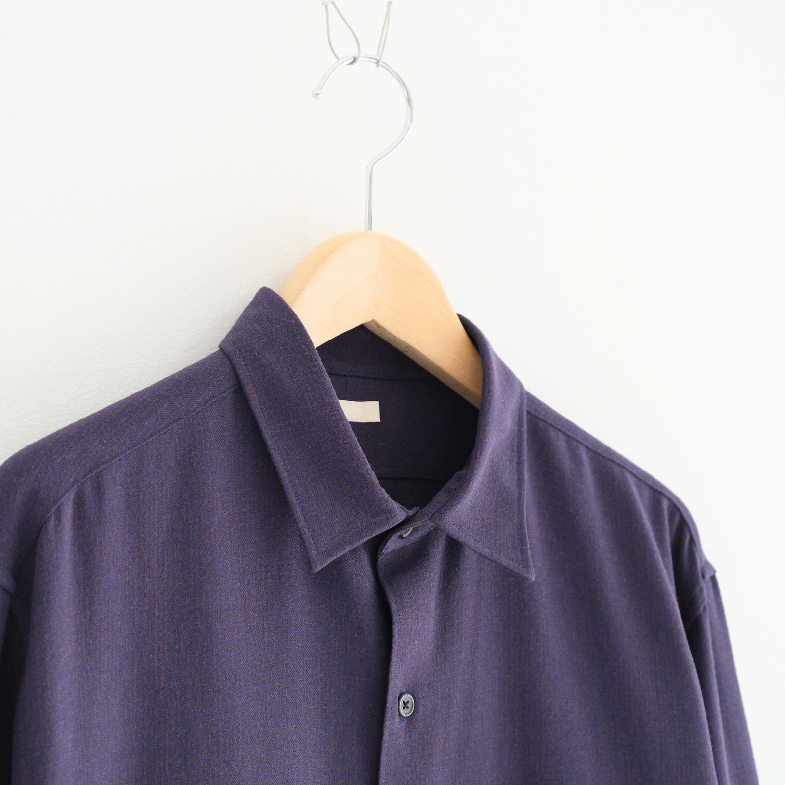 RAYON LINEN CHECK SHIRT / シャツ / チェック / BLUE・BROWN