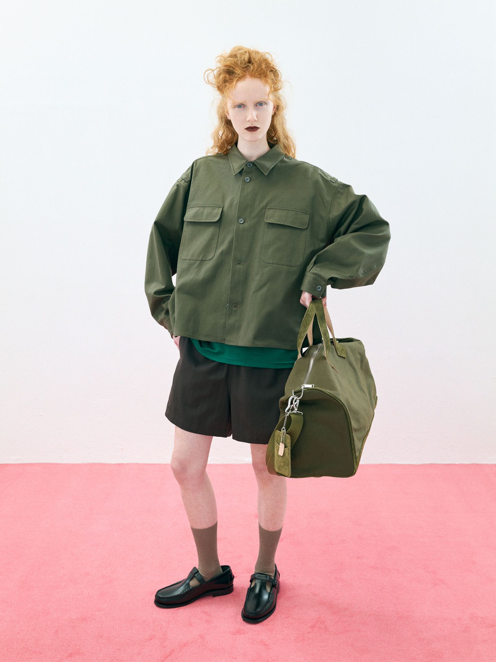 Over Officer Shirt Jacket（Black）