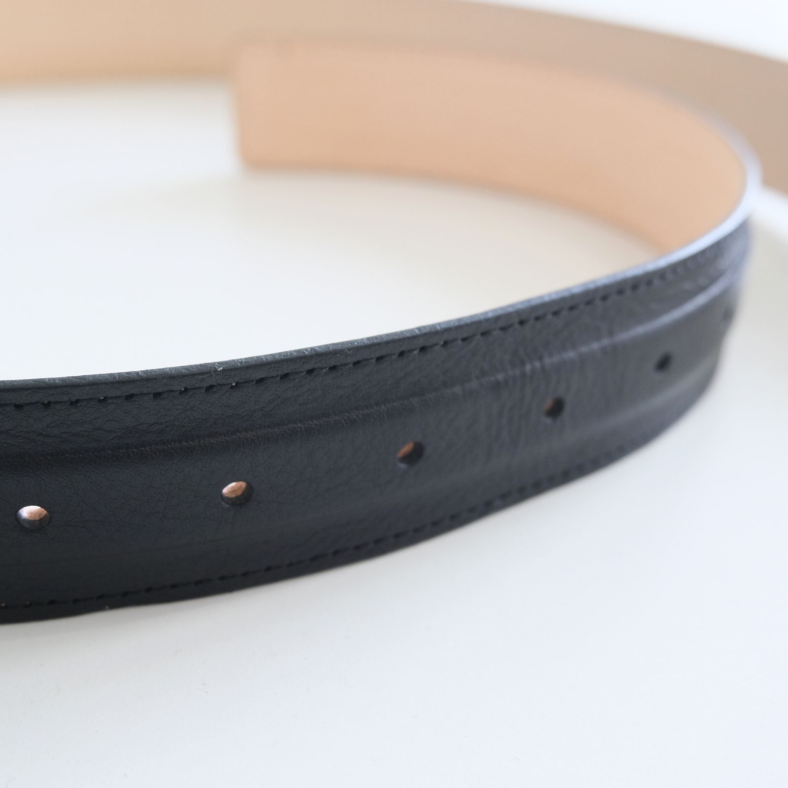 【残り1点】Leather Belt / レザー ベルト（Black）