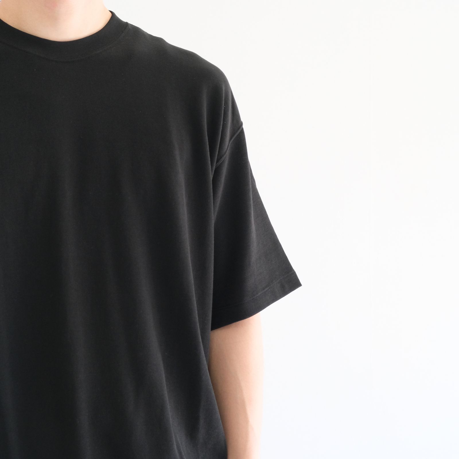 SOFT DRY SHORT LOOP TERRY SWEAT TEE （BLACK）