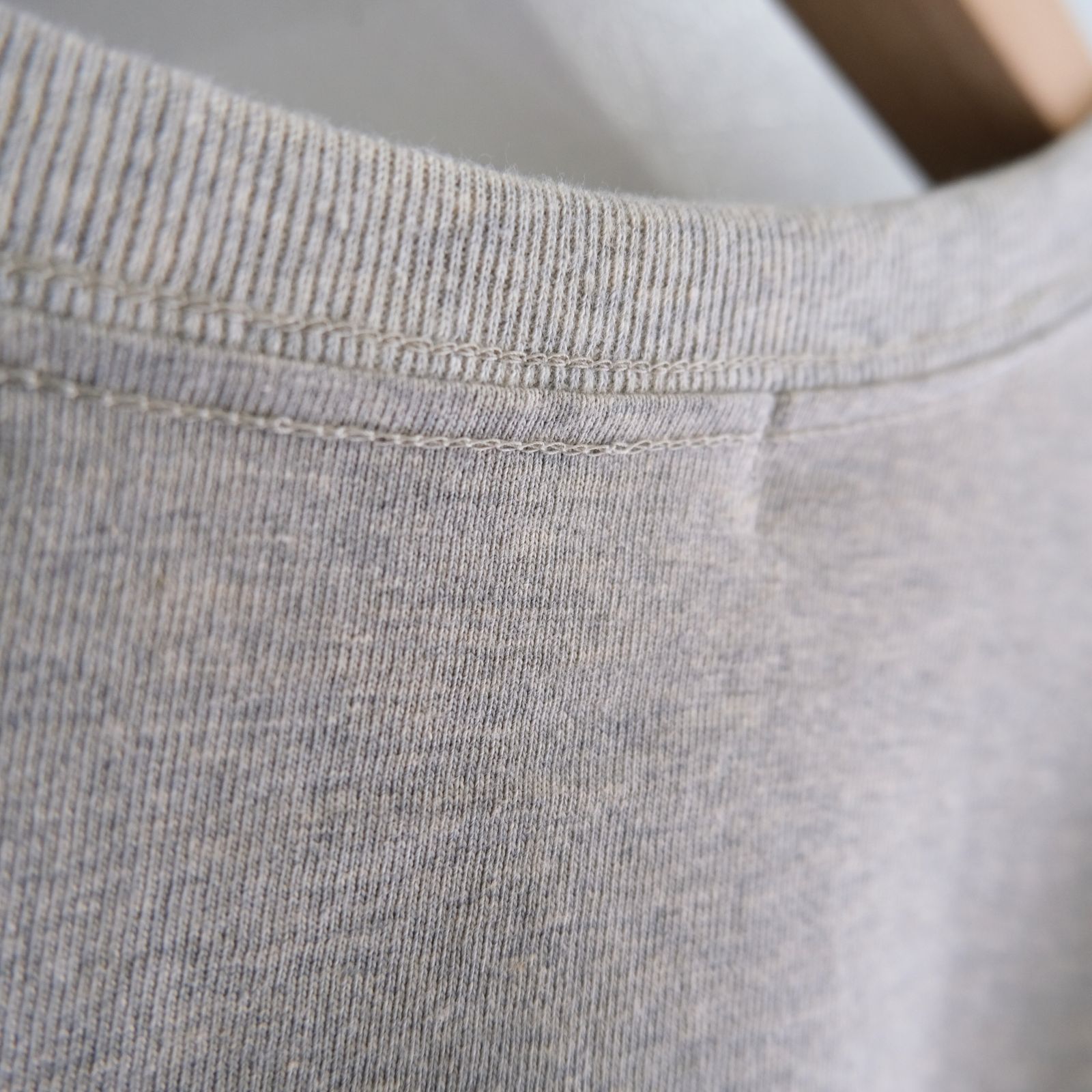 WRAP AROUND POCKET TEE L/S - Raffy plainstitch - / ロンT / ロングスリーブTシャツ / ラフィー / Beige