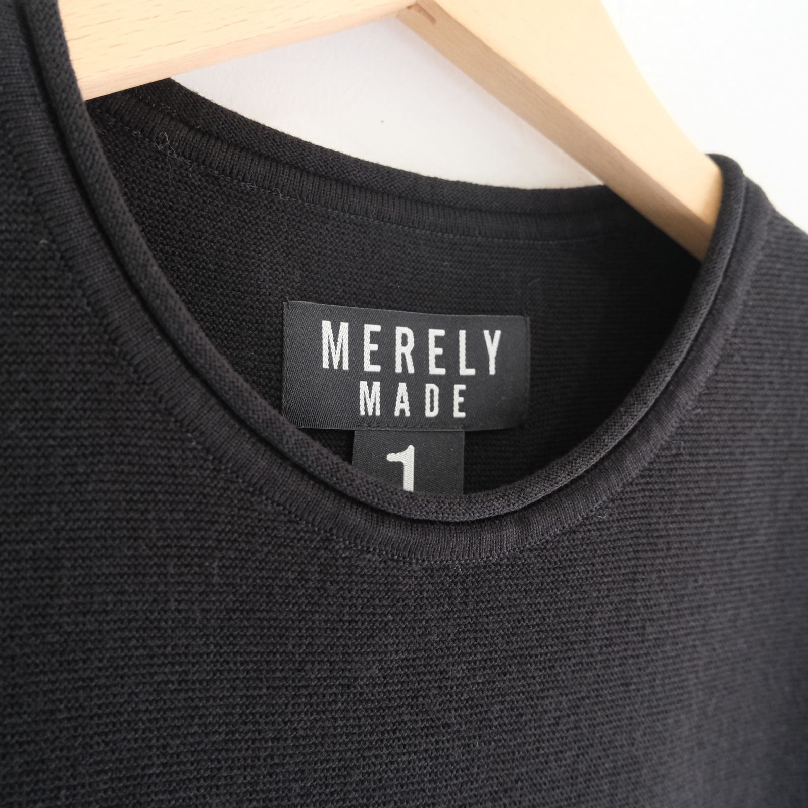 PREMIUM WIDE SHOULDER KNIT SLEEVELESS / ニット / ノースリーブ / ASPHALT BLACK