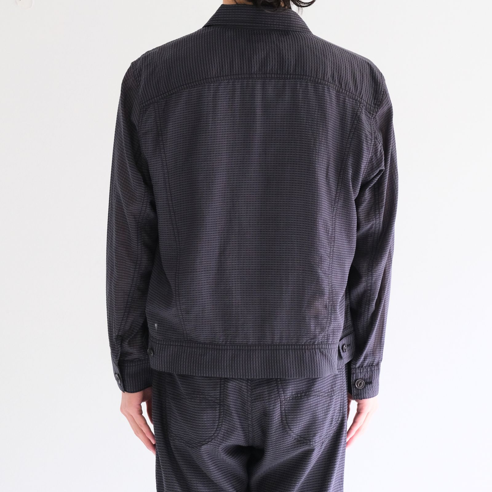 Lee / SEVEN BY SEVEN / SHEER COWBOY JACKET ‐Gingham Check Indian fabric‐ （Navy）