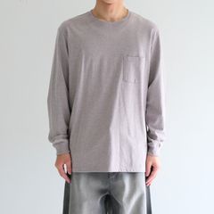 【残り1点】WRAP AROUND POCKET TEE L/S - Raffy plainstitch - / ラップアラウンドポケットT L/S - ラフィープレーンステッチ -（Pink）