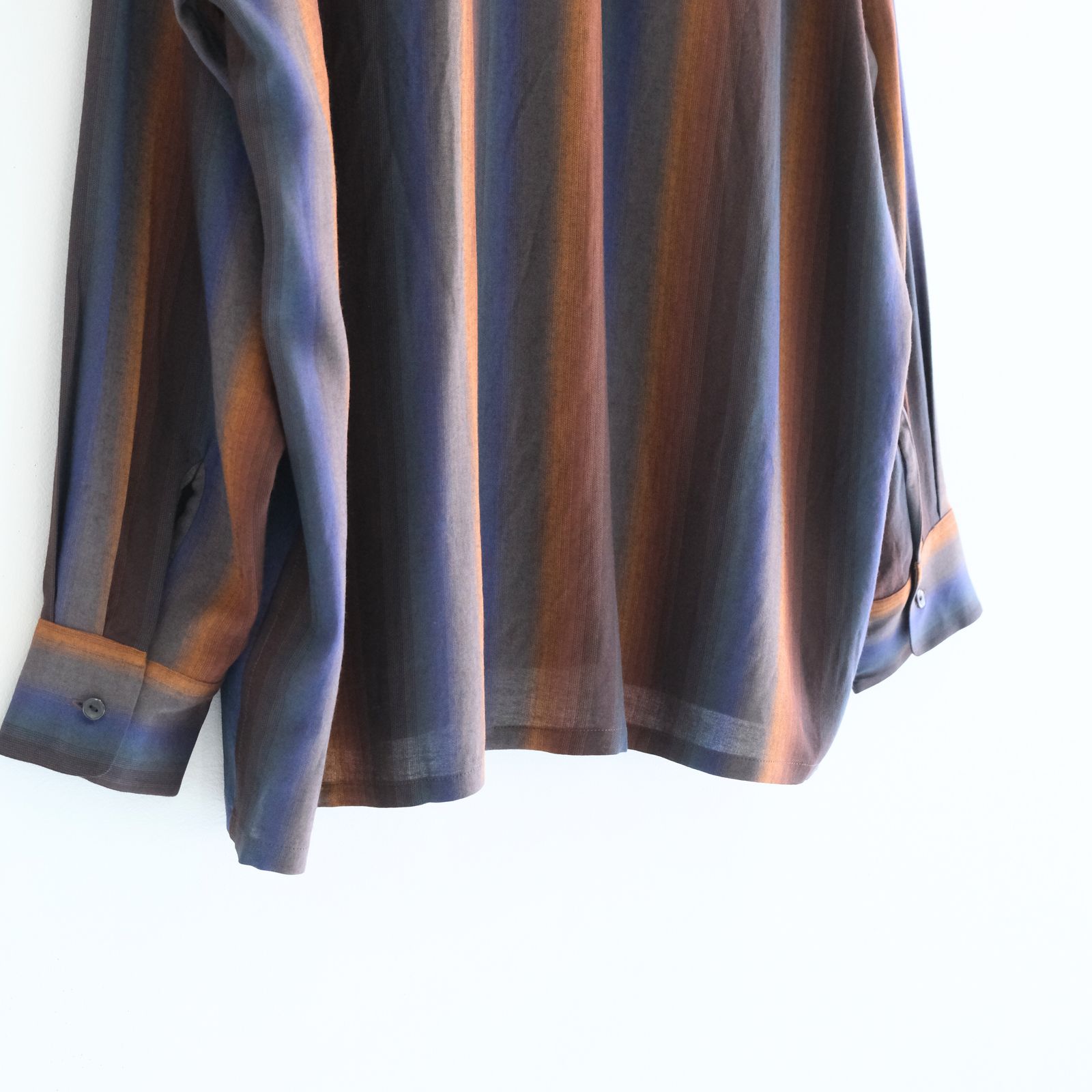 LOOSE SHIRTS ‐Wool Rayon Gradetion stripe‐ / シャツ / ストライプ