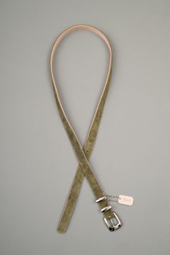 W Loop Leather Belt（Khaki）