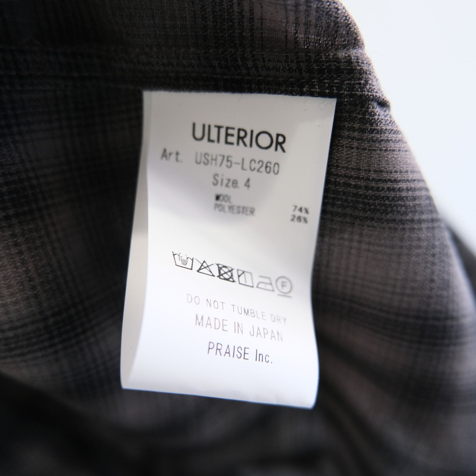 SUPER LIGHT FADED CHECK SHIRT（BLACK / GREY）