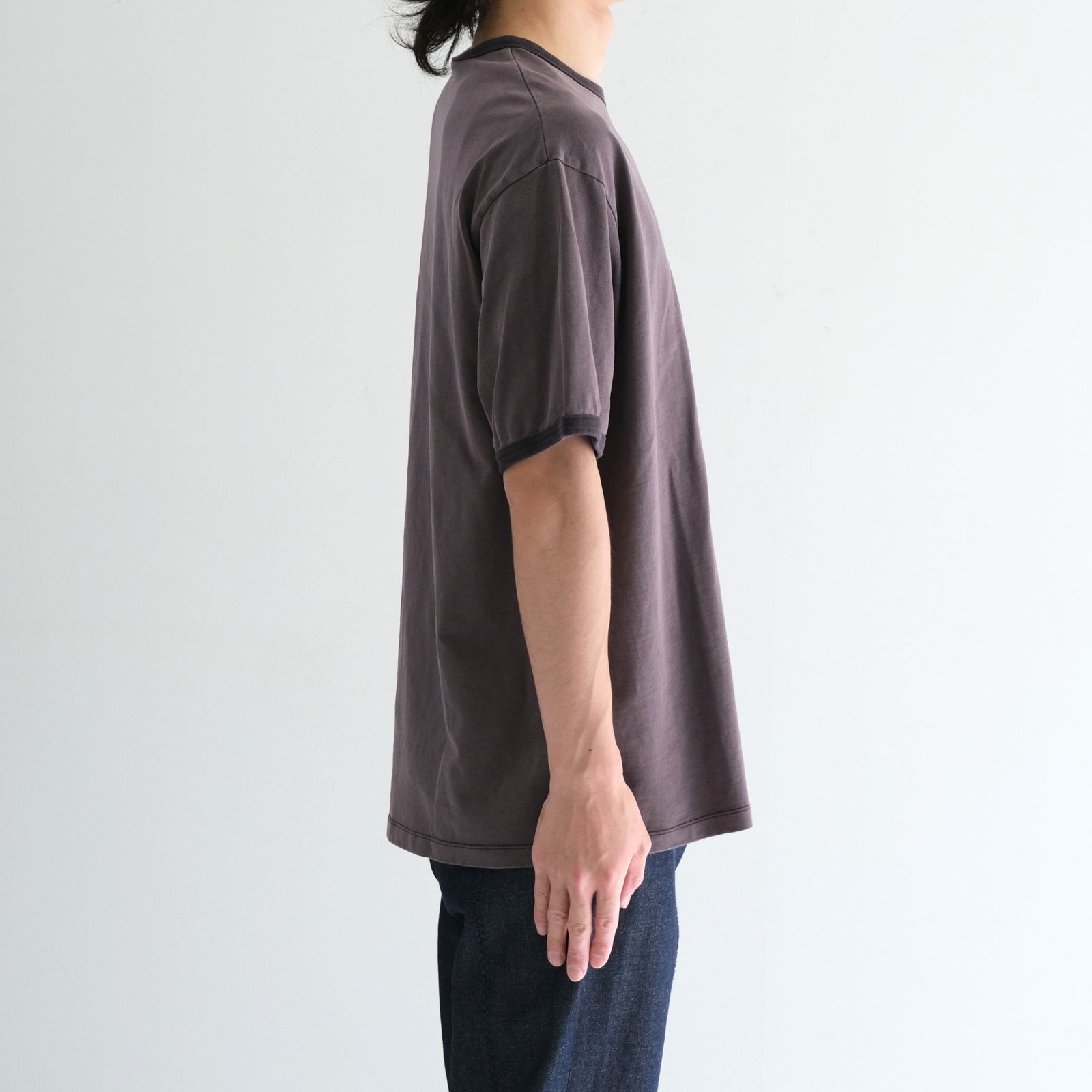 Homeboy Garment Ringer Tee / ホームボーイ ガーメント リンガーTシャツ（CHARCOAL BROWN）