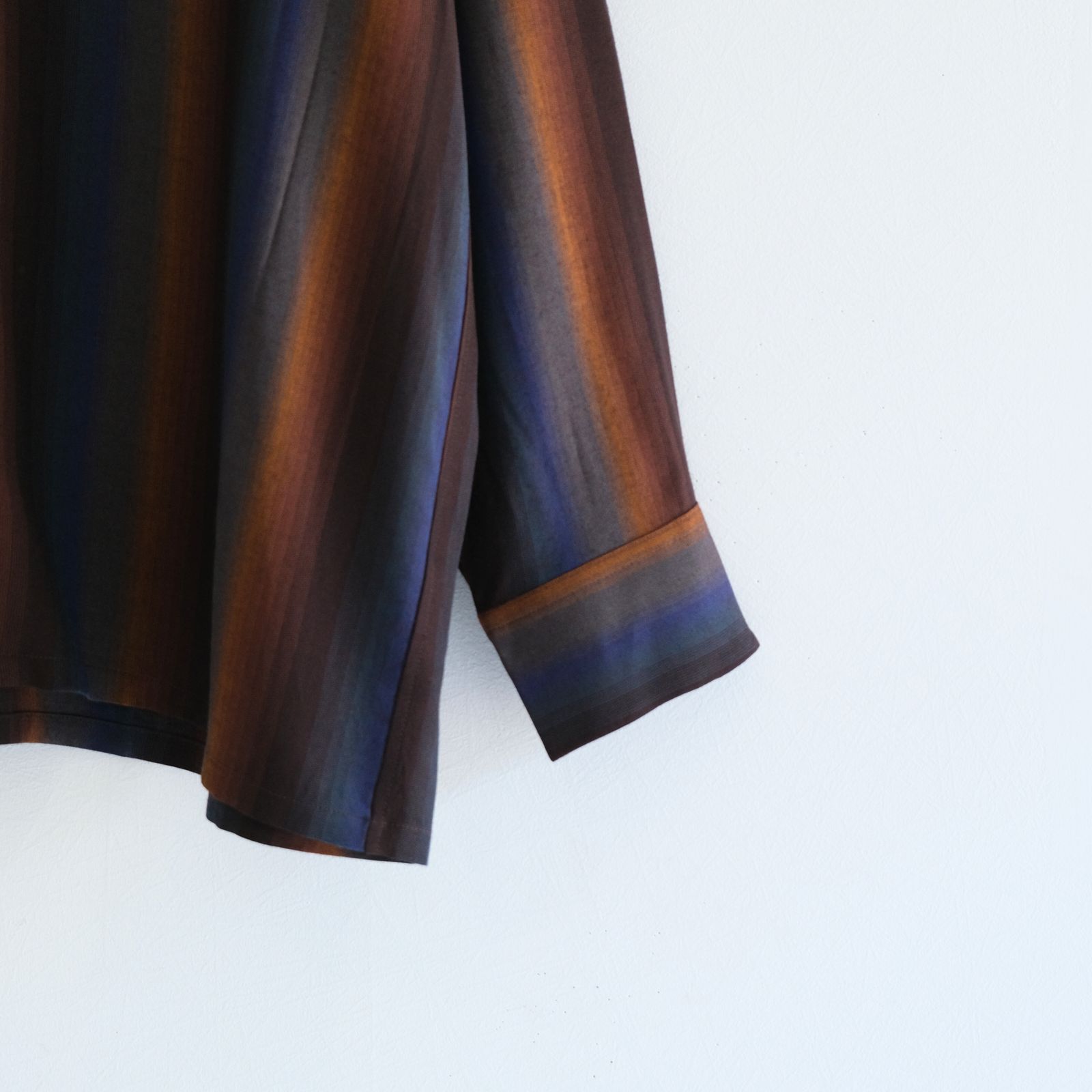 LOOSE SHIRTS ‐Wool Rayon Gradetion stripe‐ / シャツ / ストライプ