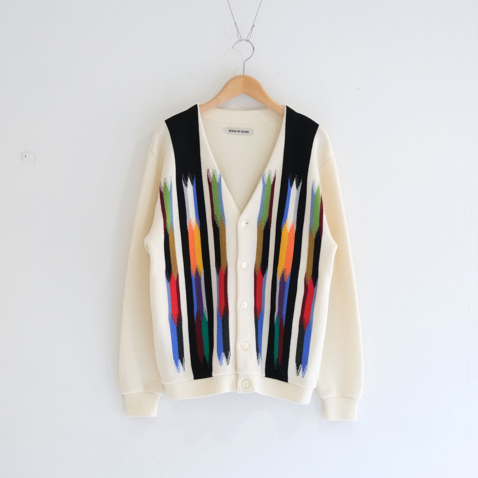 【残り1点】KNIT CARDIGAN   - Ortega Pattern -（White）