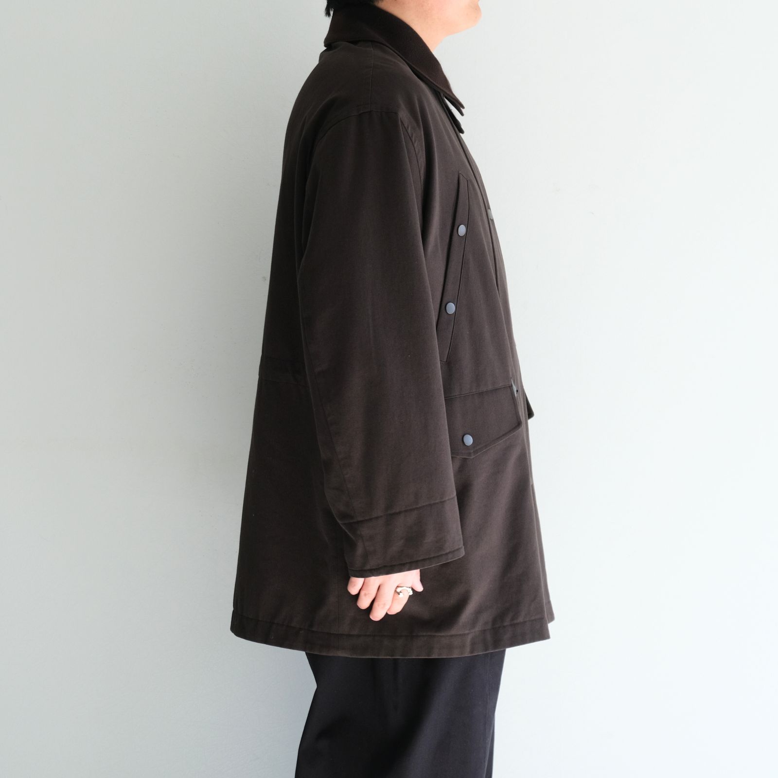 WASHED VINTAGE TWILL MIL-COAT / ウォッシュドヴィンテージツイルミルコート（DARK BROWN）