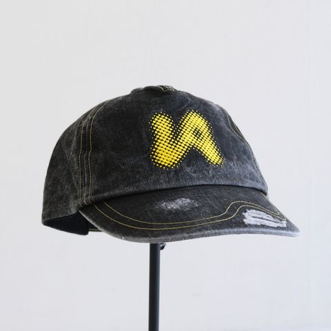 Logo Cap / デニム / キャップ / ダメージ加工 / Black