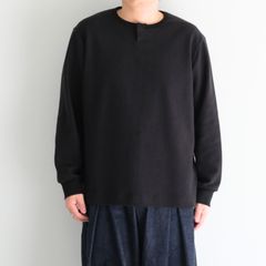 Organic cotton pile - Wim / ヘンリーネック / ロンT / Mat black