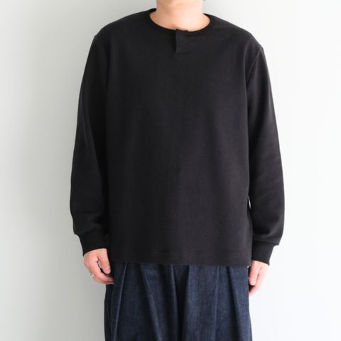 Organic cotton pile - Wim / ヘンリーネック / ロンT / Mat black