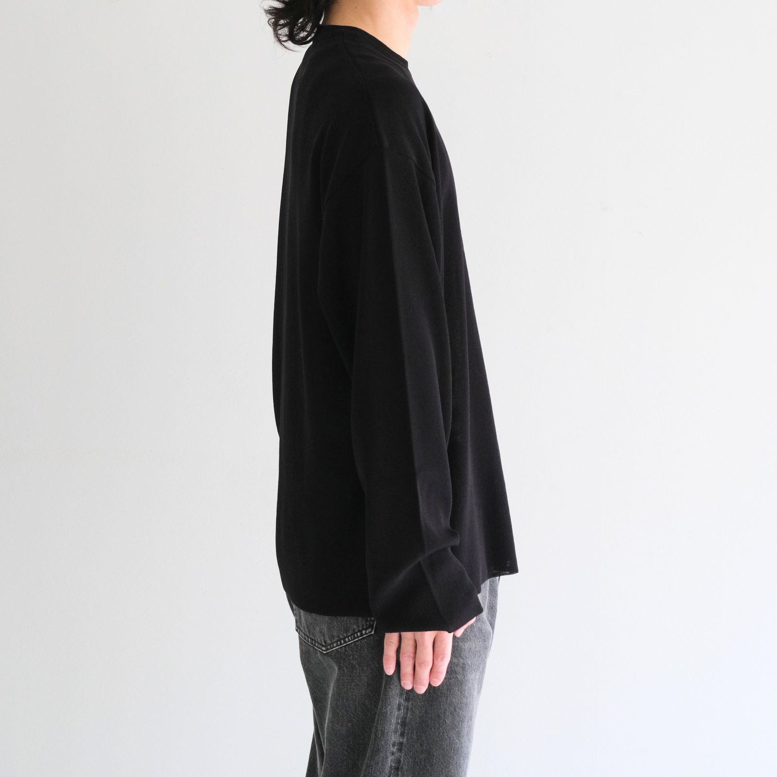 PREMIUM WIDE SLEEVE ‘SEUNGMU’ KNIT / プレミアムワイドスリーブ「スンム」ニット（INK BLACK）
