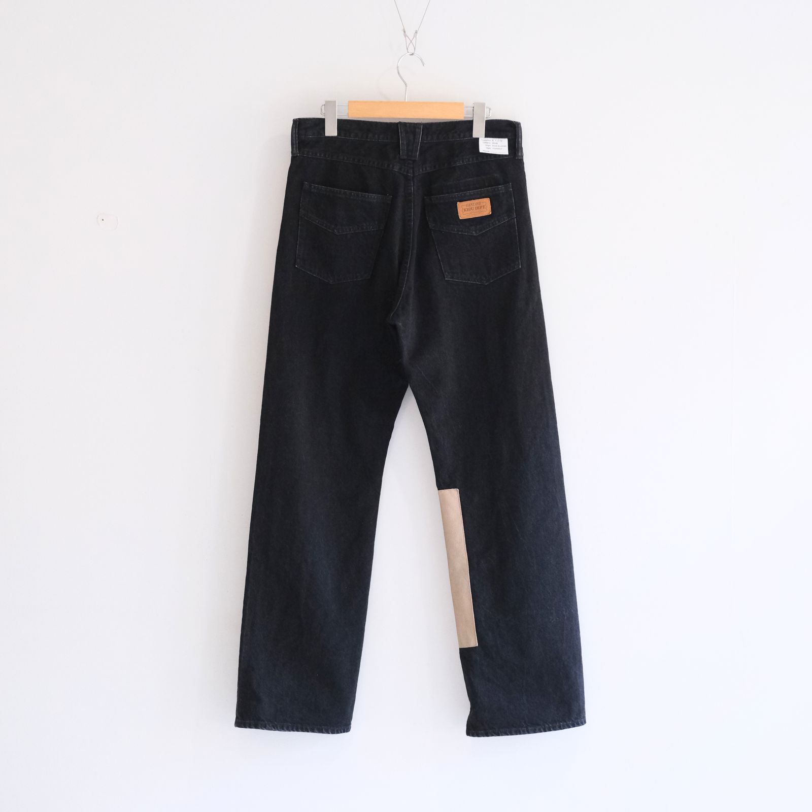 "JUDE II" LEATHER New Standard Straight by 12oz Denim（BLACK）