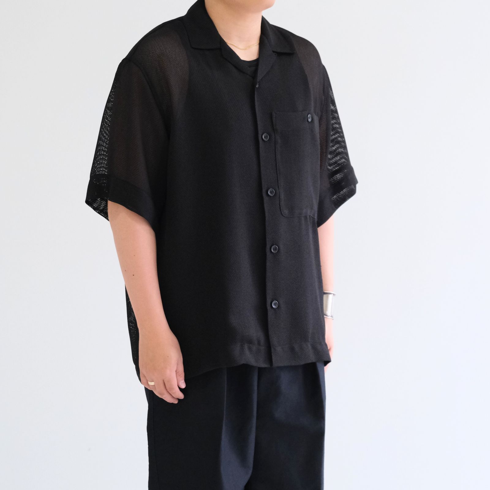 Mesh S/S Shirts / シャツ / 半袖 / Black