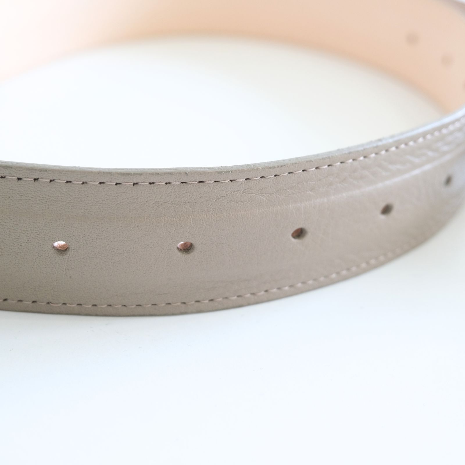 【残り1点】Leather Belt / レザー ベルト（Gray）