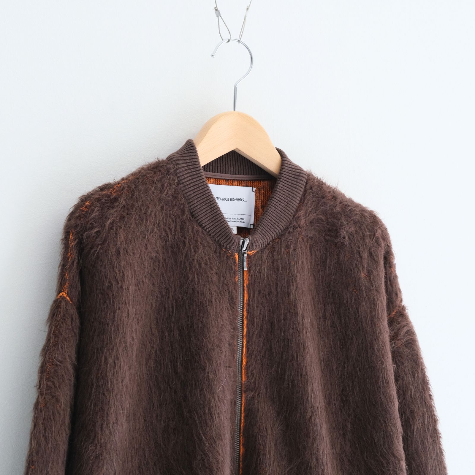 Suri Alpaca Bomber Jacket / ジャケット / ボンバージャケット / アルパカ / スリアルパカ / Dark Brown / Orange