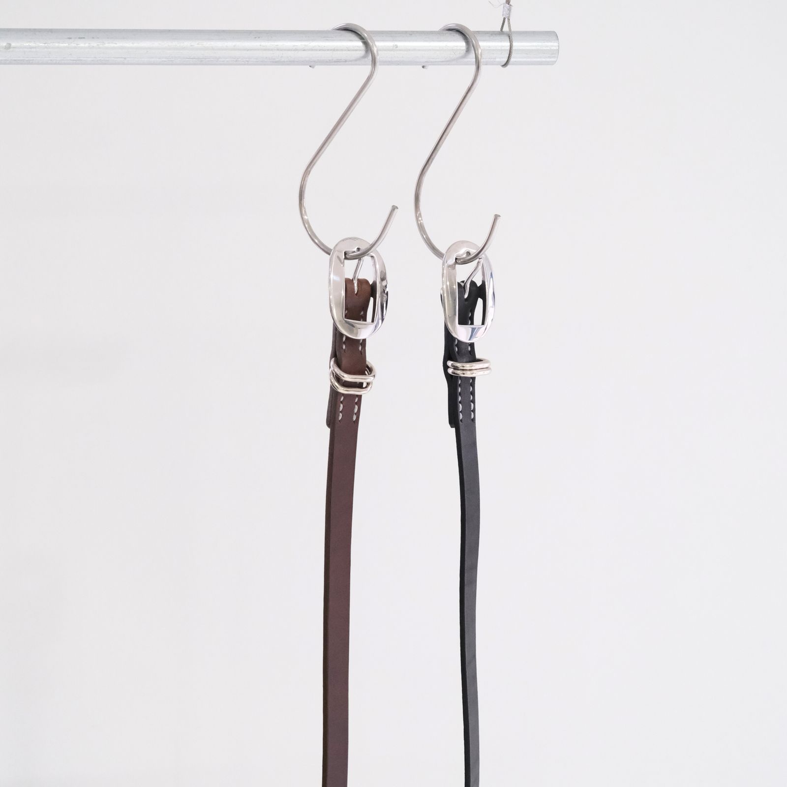 CART BUCKLE NARROW LEATHER BELT / ベルト / レザーベルト / Rooster King＆Co., / Cow leather / 牛革 / Black