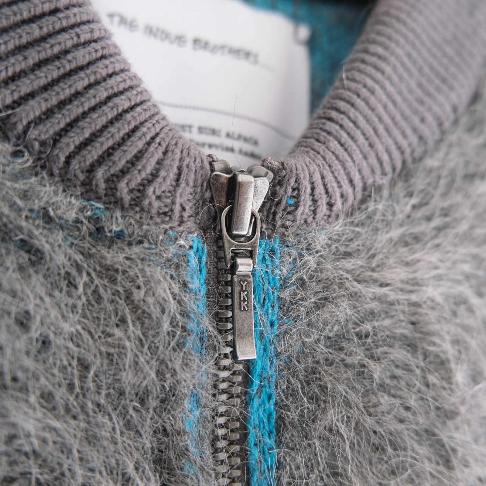 Suri Alpaca Bomber Jacket / ジャケット / ボンバージャケット / アルパカ / スリアルパカ / Grey / Turquoise