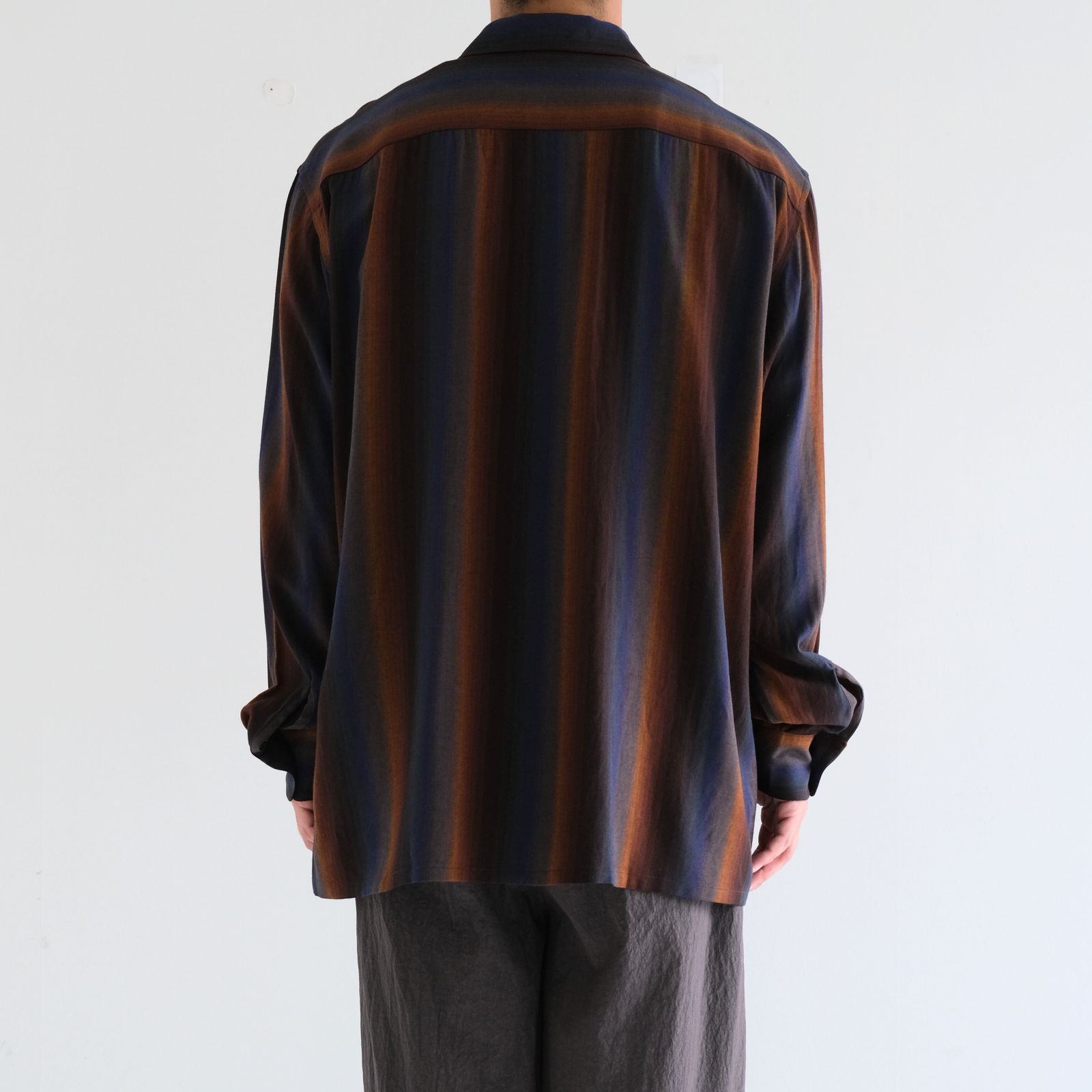 LOOSE SHIRTS ‐Wool Rayon Gradetion stripe‐ / シャツ / ストライプ