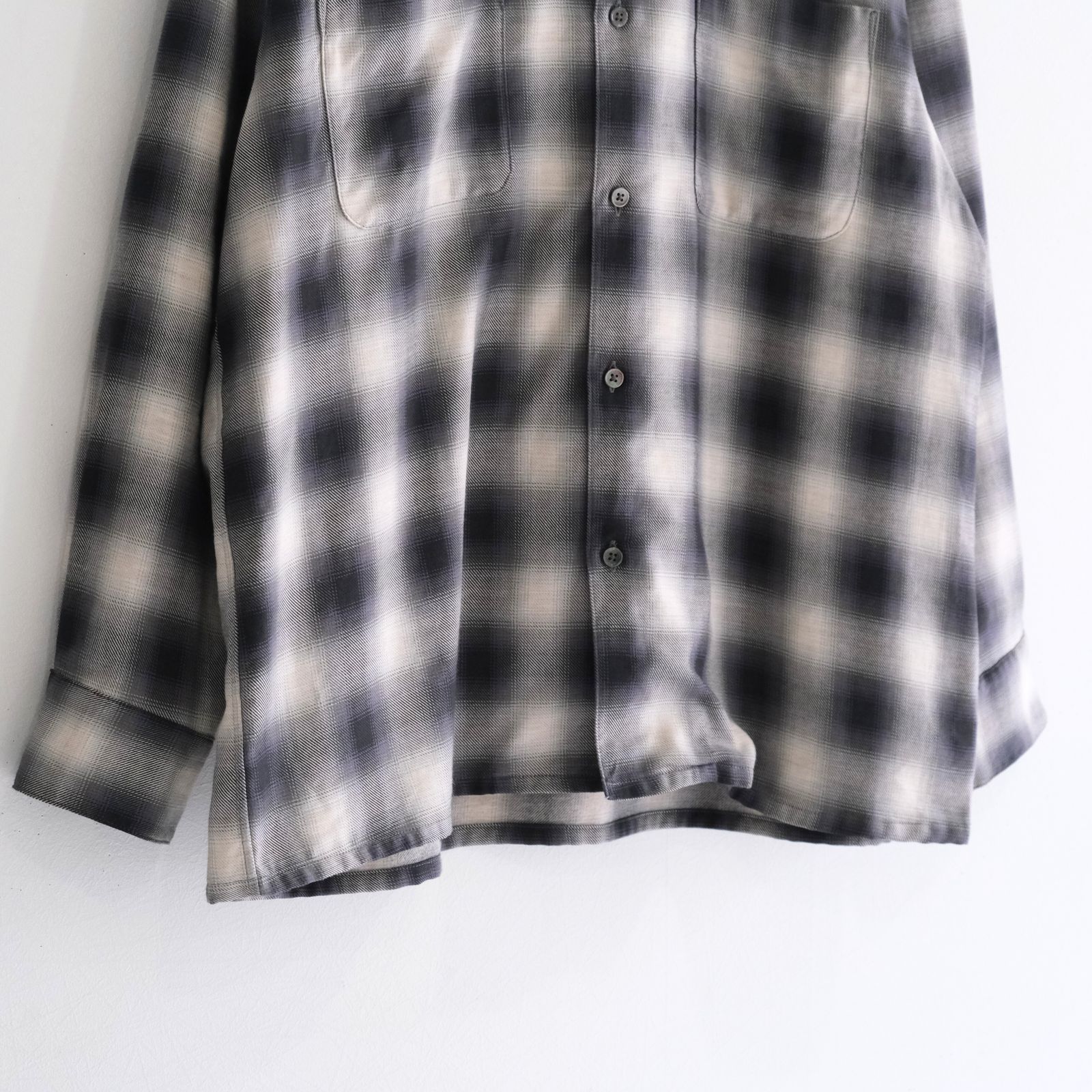 OMBRE CHECK OPEN COLLAR SHIRTS ‐Cotton Yak‐ / シャツ / チェックシャツ / オンブレチェック / Check