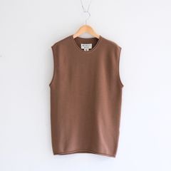 PREMIUM WIDE SHOULDER KNIT SLEEVELESS / ニット / ノースリーブ / CARAMEL BROWN