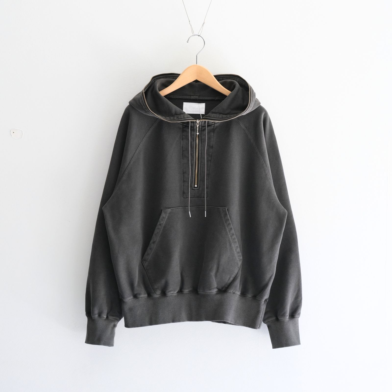 Processed Half-Zip Sweat Hoodie（Gray）