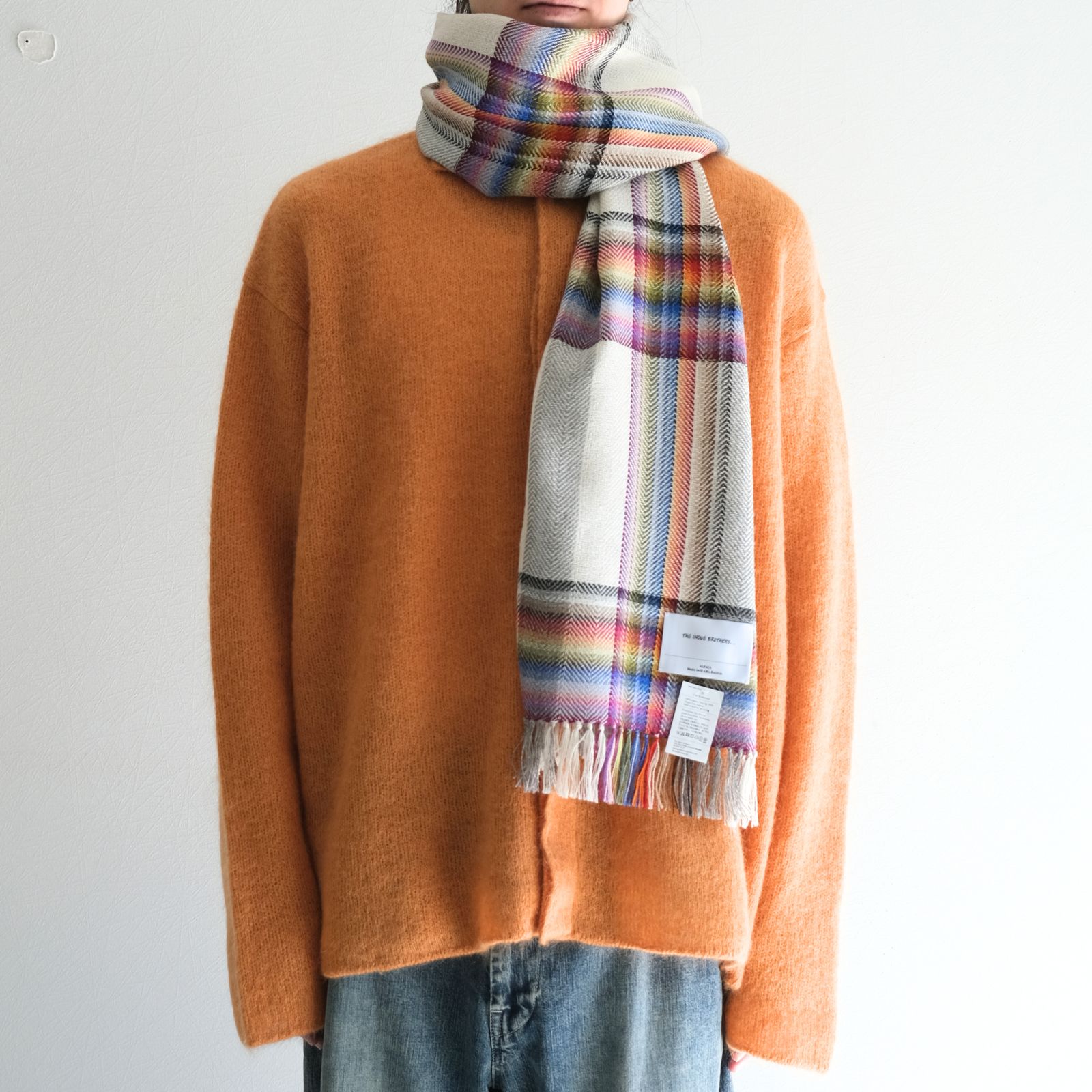 【残り1点】Multi Coloured Scarf（White）
