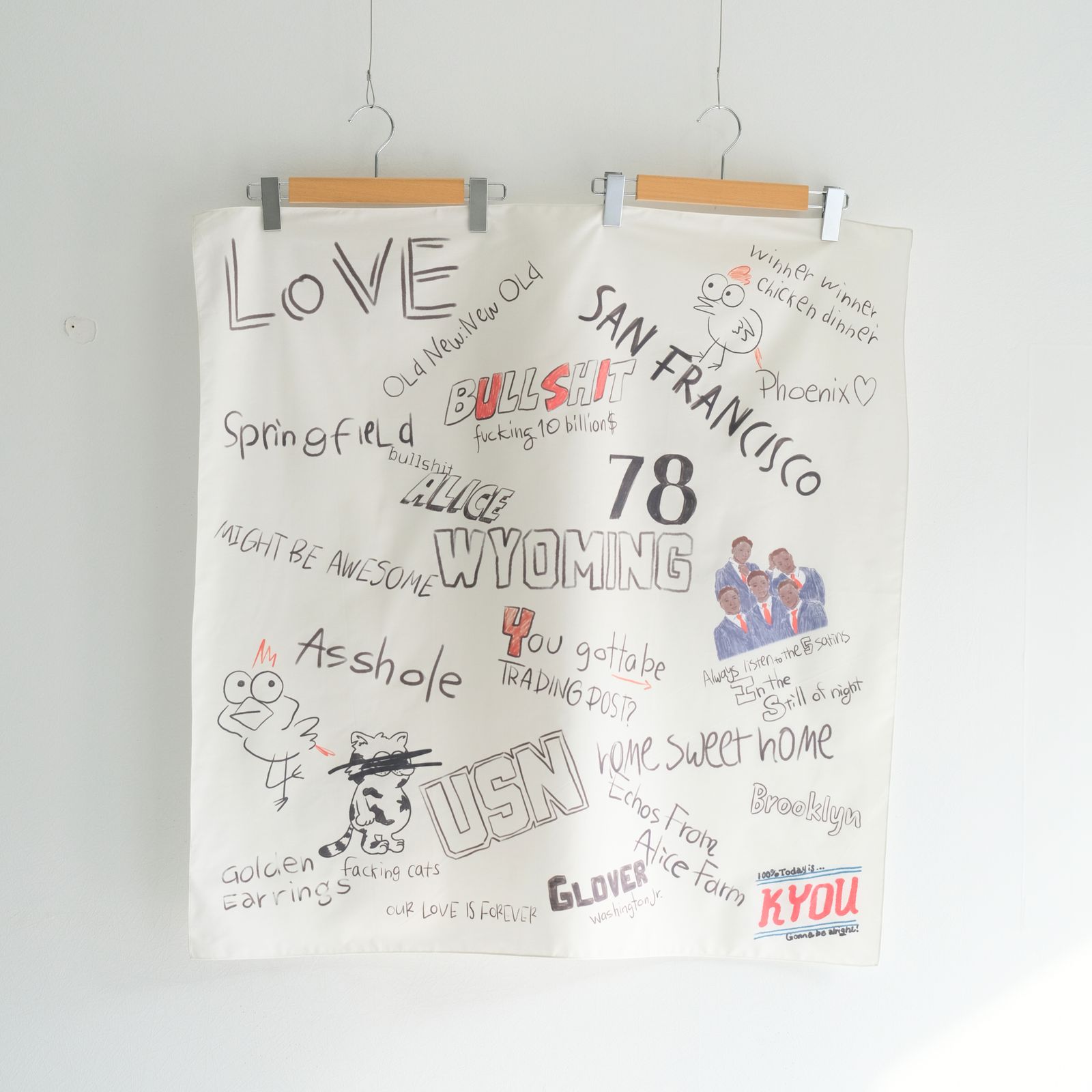 "ESSENTIAL".02 Graphic Printed Scarf / スカーフ / IVORY