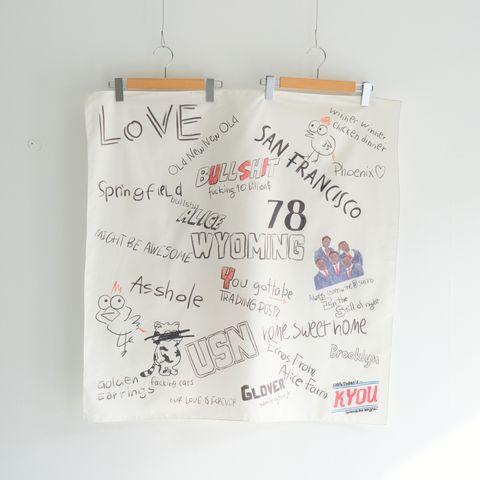 "ESSENTIAL".02 Graphic Printed Scarf / スカーフ / IVORY