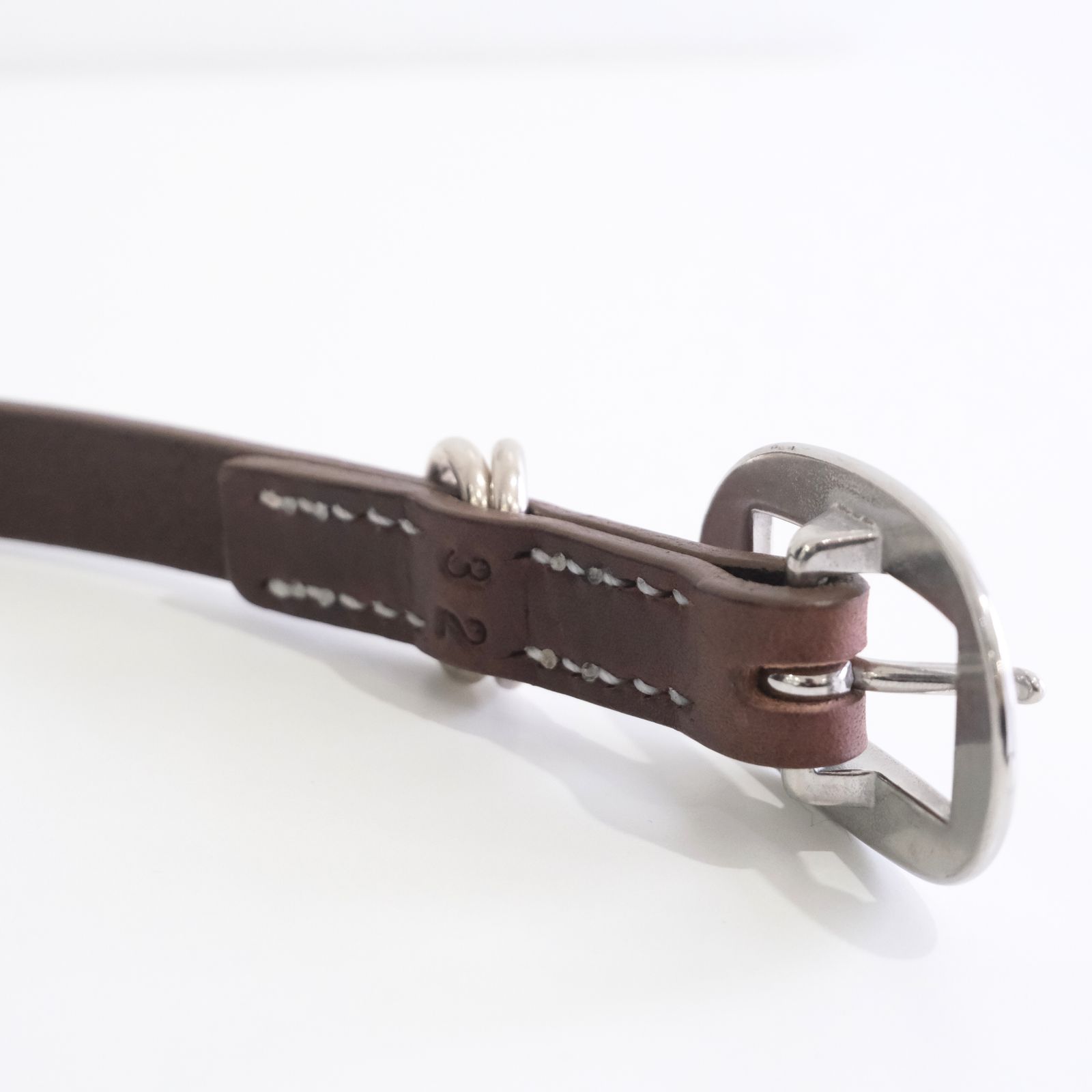 CART BUCKLE NARROW LEATHER BELT / ベルト / レザーベルト / Rooster King＆Co., / Cow leather / 牛革 / Brown