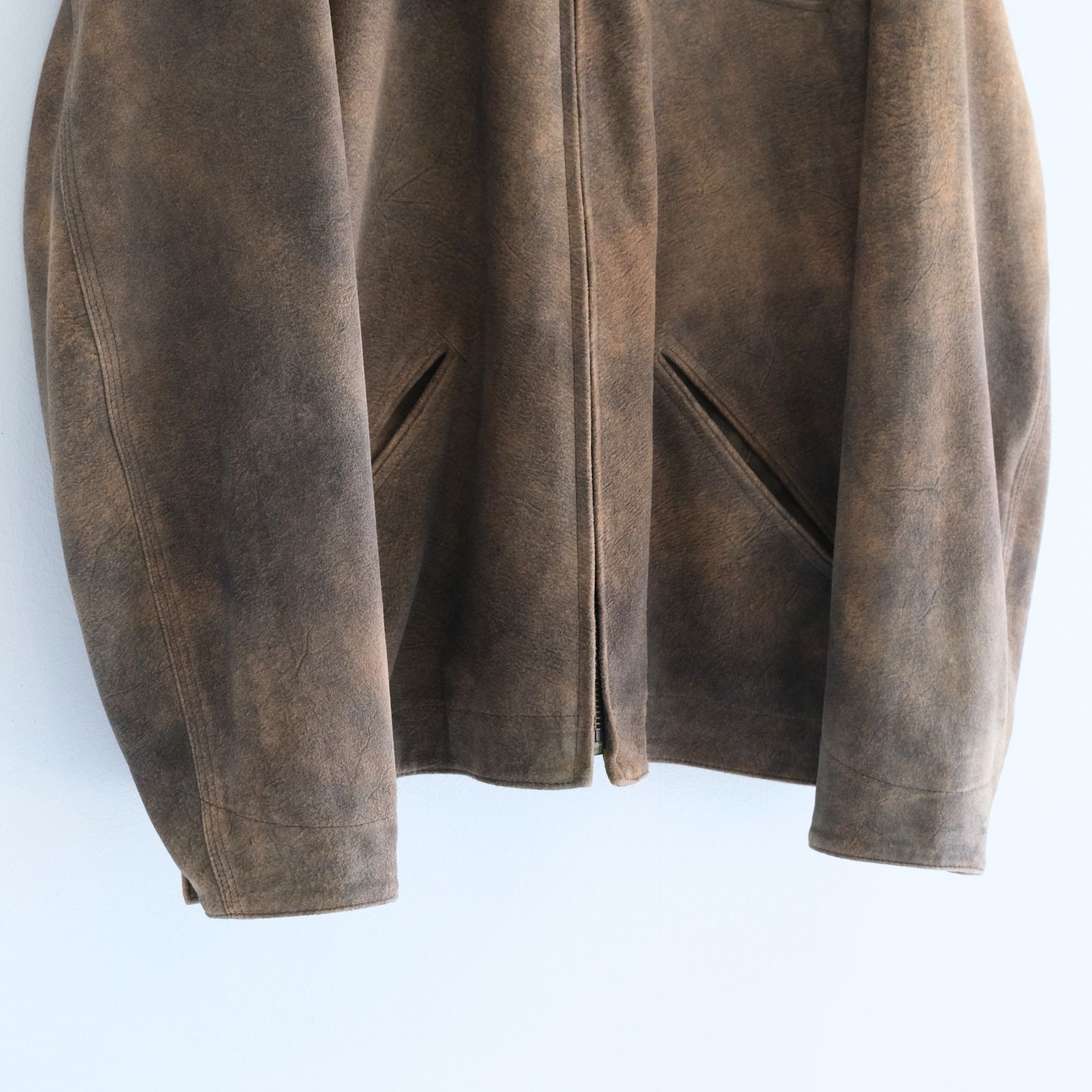 LEATHER DETROITJACKET ‐Goat suede Antique finish‐ / レザージャケット / ゴートレザー / アンティーク加工 / Beige