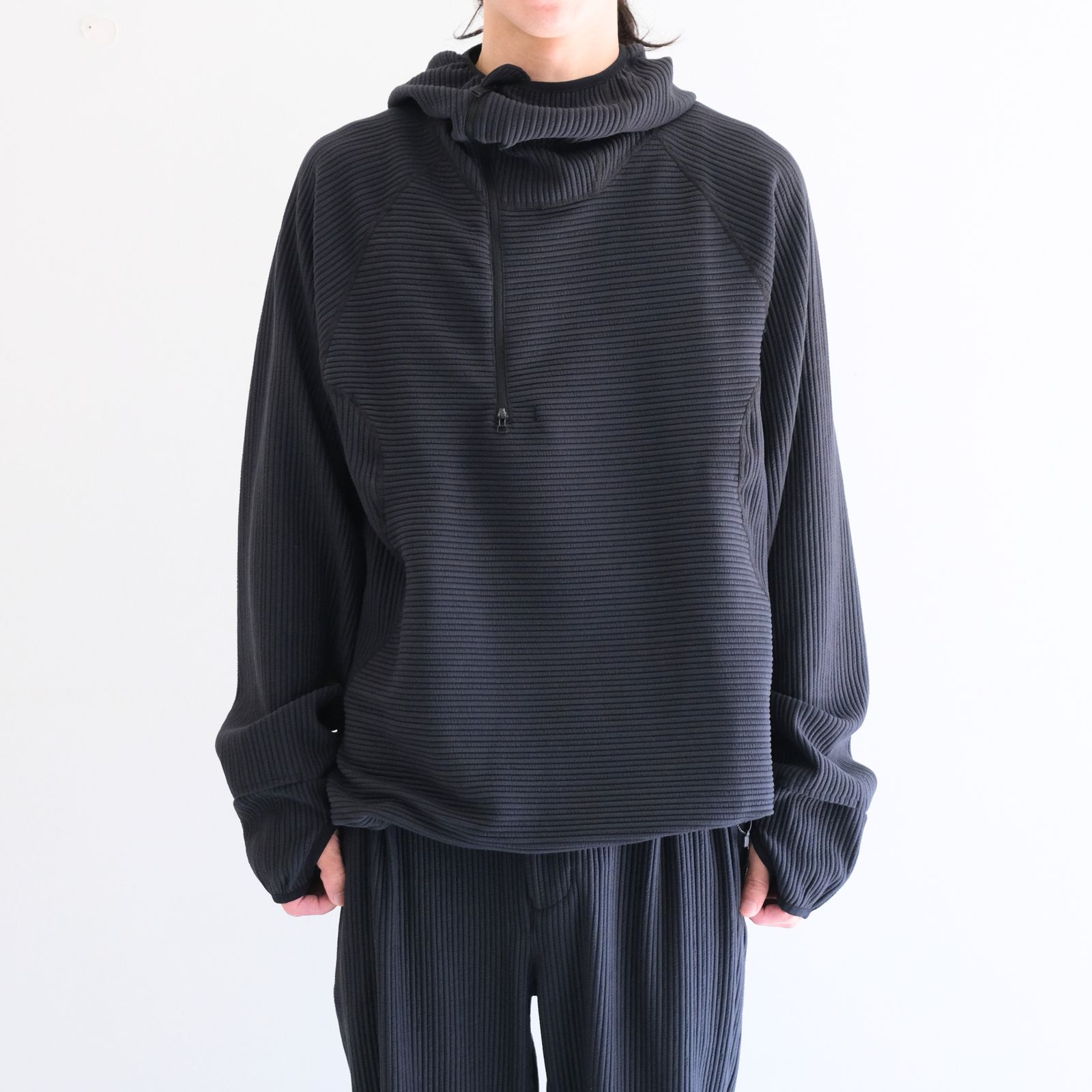 Uneven Anonymous Balaclava Hoodie / アンイーヴン アノニマス バラクラバ フーディー（OFF BLACK）