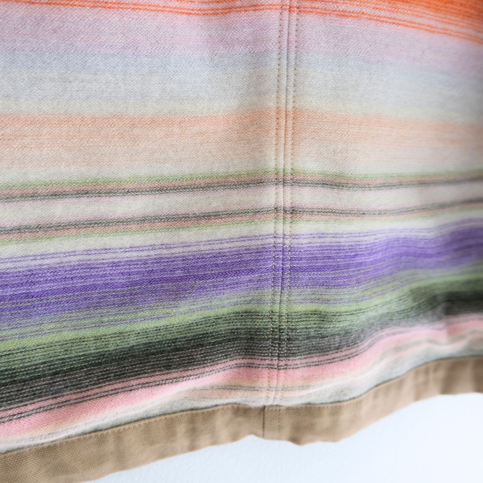 【残り1点】WORK VEST - Duck / Native Border Knit Lining -（Beige）